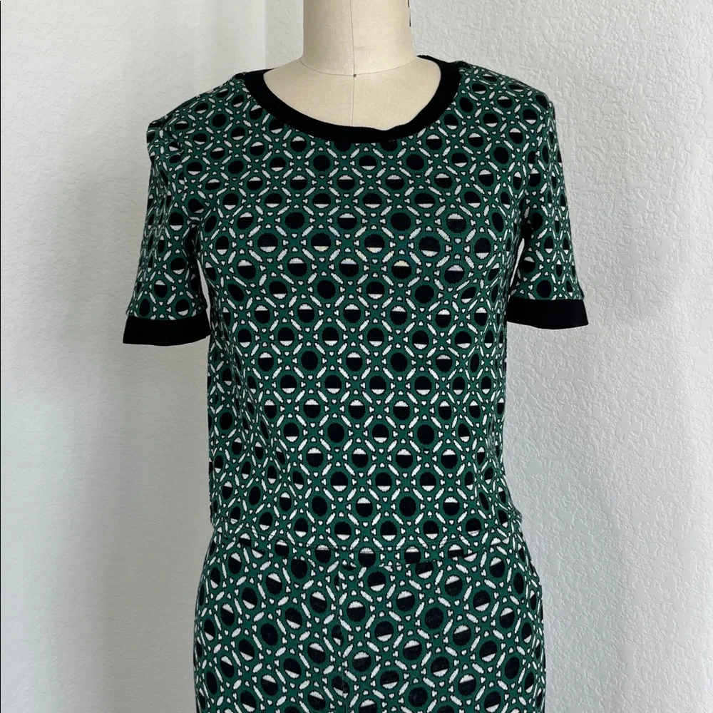 Zara Jacquard Geometric Print 70s Trousers Set Knit Top Outfit - Picture 3 of 11